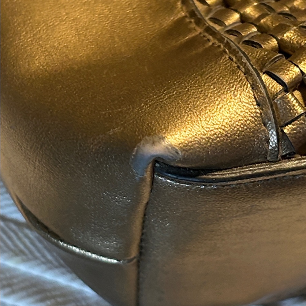 Liz Claiborne Woven Metallic Bronze colored Shoulder Bag Y2K - Picture 12 of 15